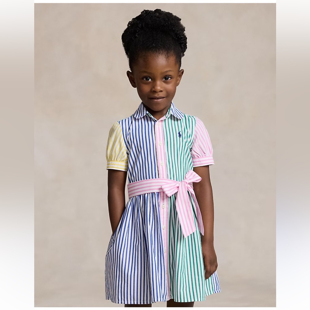 Ralph Lauren Kids Dress with Striped Pastel Colors size 12